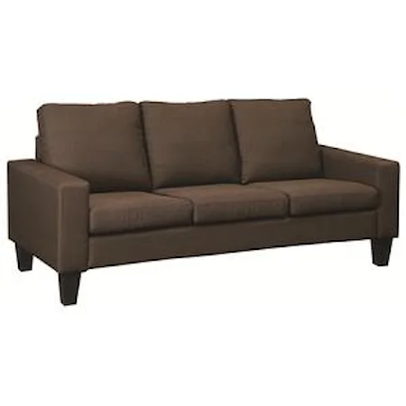 Sofa with Track Arms and Tapered Wood Legs